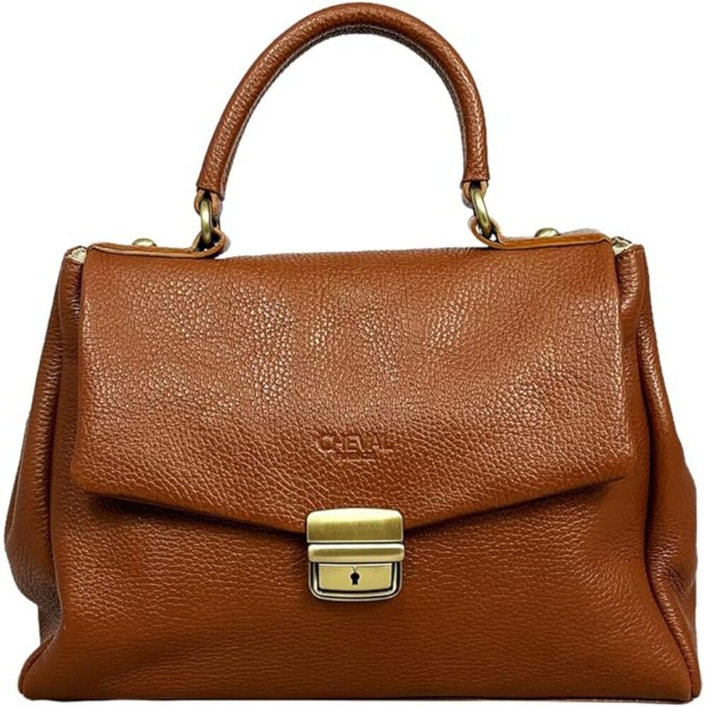 Brown Cheval Firenze Pebbled Genuine Italian Leather Crossbody Handbag (NWT)